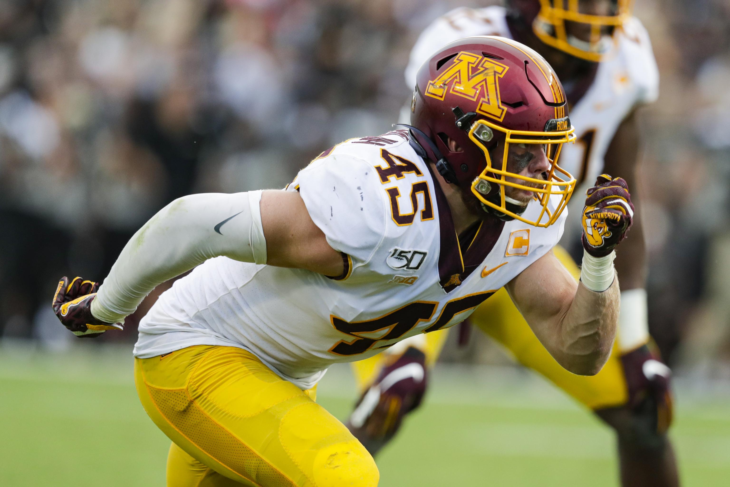 New York Giants' Carter Coughlin plays during an NFL football game