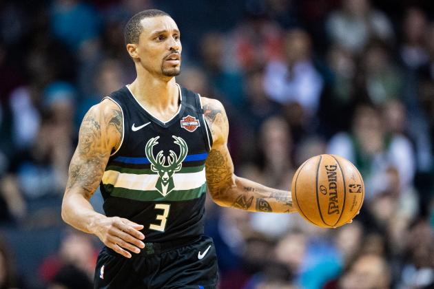 CHARLOTTE, NORTH CAROLINA - MARCH 01: George Hill #3 of the Milwaukee Bucks with the ball during the fourth quarter during their game against the Charlotte Hornets at Spectrum Center on March 01, 2020 in Charlotte, North Carolina. NOTE TO USER: User expressly acknowledges and agrees that, by downloading and/or using this photograph, user is consenting to the terms and conditions of the Getty Images License Agreement. (Photo by Jacob Kupferman/Getty Images)