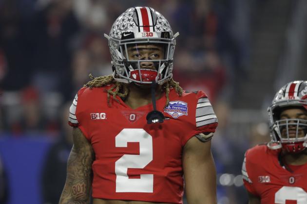 Ohio State defensive end Chase Young (2) during the first half of the Fiesta Bowl NCAA college football game against Clemson, Saturday, Dec. 28, 2019, in Glendale, Ariz. (AP Photo/Rick Scuteri).