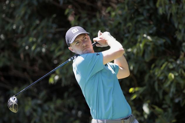 Jordan Spieth of the United States follows the ball from the second tee off during the first round of the WGC-Mexico Championship golf tournament, at Chapultepec Golf Club in Mexico City, Thursday, Feb. 20, 2020.(AP Photo/Fernando Llano)