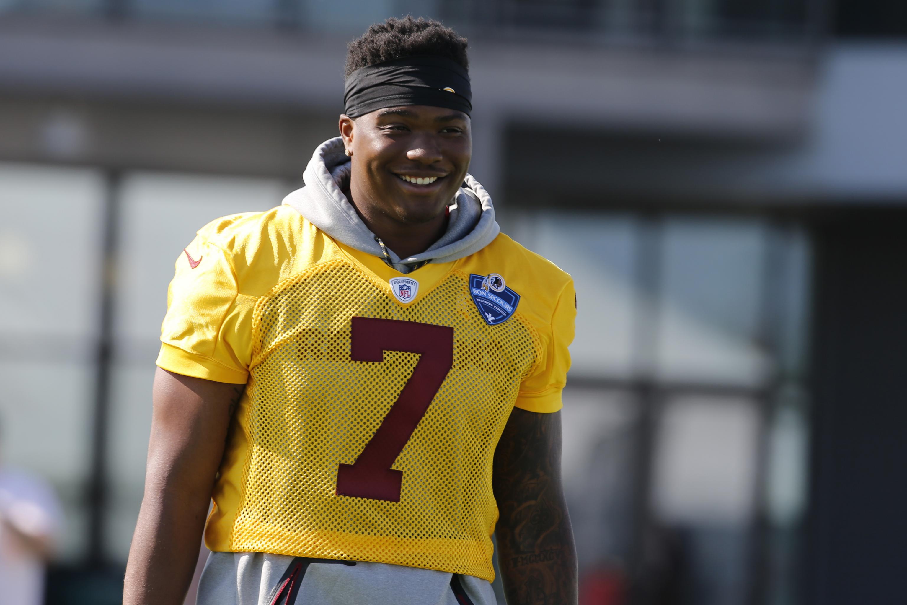 Redskins' Dwayne Haskins Shows off Home Mural of Himself, Tom