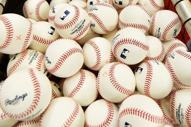 ST PETERSBURG, FLORIDA - SEPTEMBER 22: Major league baseballs sit in a basket during batting practice before a game between the Tampa Bay Rays and the Boston Red Sox at Tropicana Field on September 22, 2019 in St Petersburg, Florida. (Photo by Julio Aguilar/Getty Images)