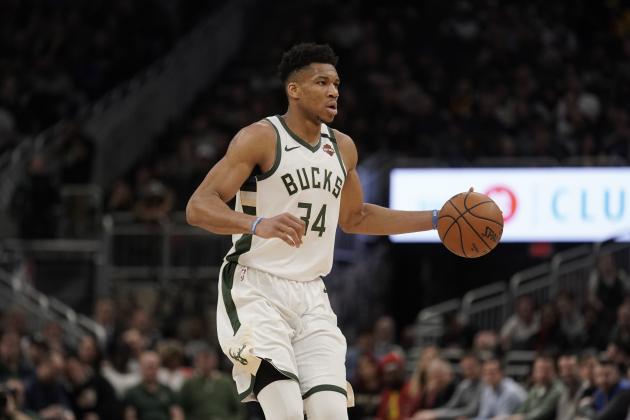 Milwaukee Bucks' Giannis Antetokounmpo dribbles during the second half of an NBA basketball game against the Indiana Pacers Wednesday, March 4, 2020, in Milwaukee. The Bucks won 119-100. (AP Photo/Morry Gash)