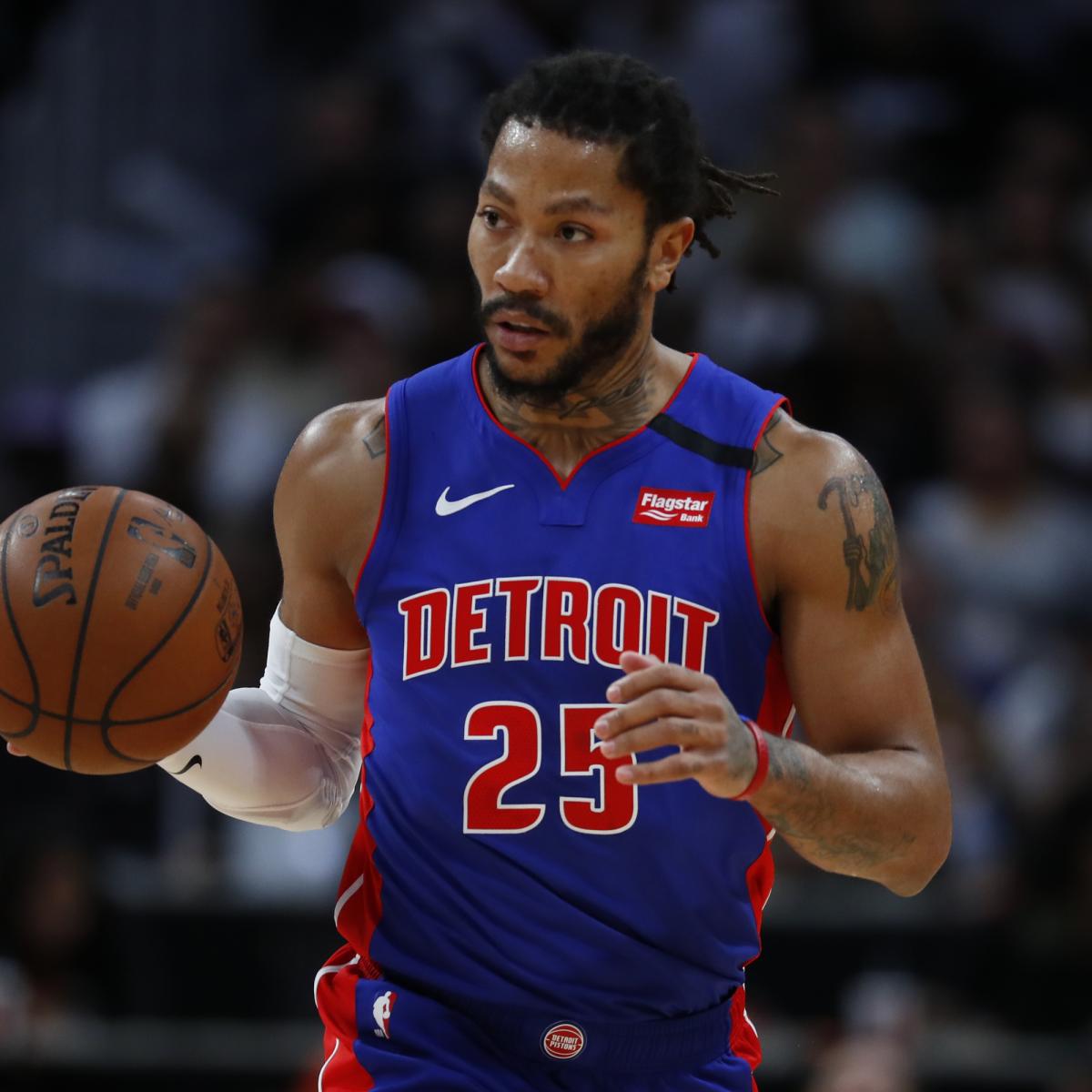 Derrick Rose Ruled out for Pistons vs. Bucks After Suffering Right Knee ...