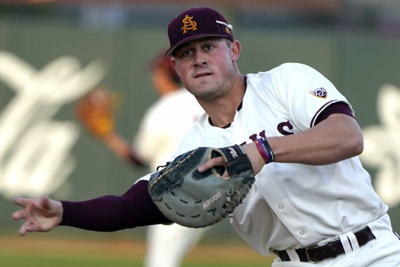 Arizona State infielder Spencer Torkelson (20) during an NCAA baseball game against Arizona State on Tuesday, Feb. 18, 2020, in Phoenix, Ariz. (AP Photo/Rick Scuteri)