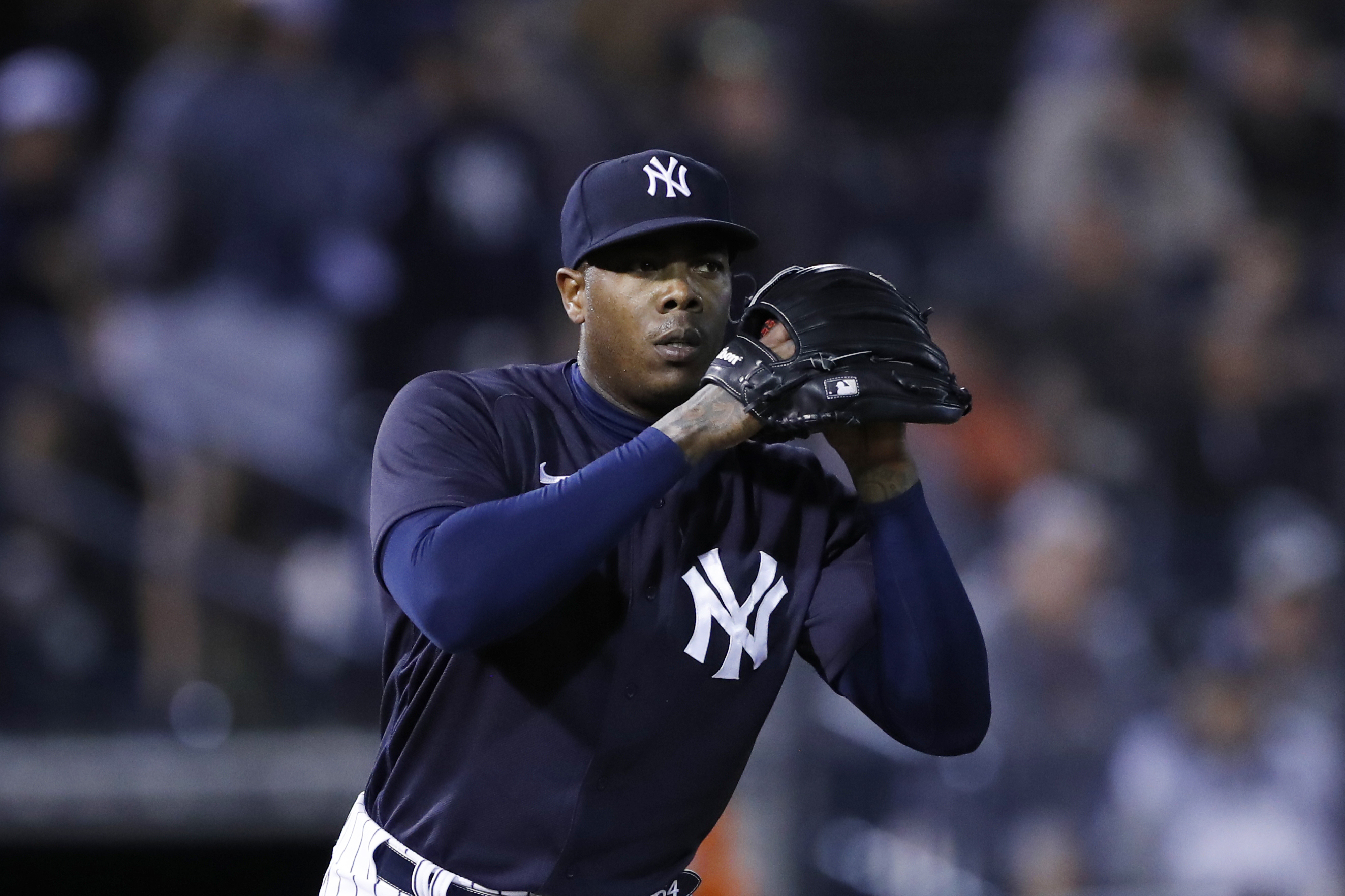 Aroldis Chapman Happy To Be Back With New York Yankees