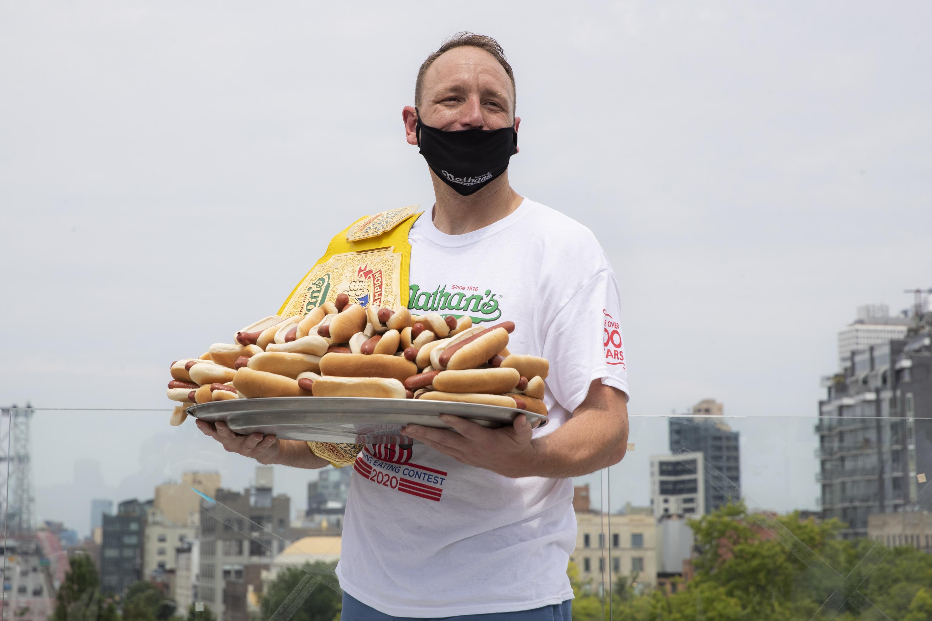 Nathan S Hot Dog Eating Contest 2020 Joey Chestnut Sets Record With 75 Hot Dogs Bleacher Report Latest News Videos And Highlights