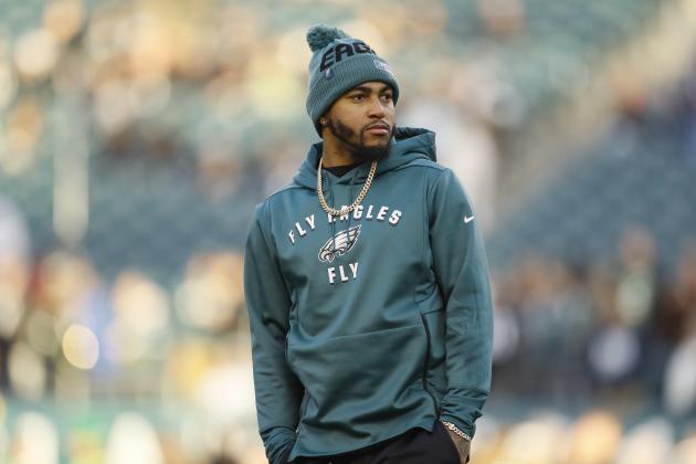 Philadelphia Eagles' DeSean Jackson ahead of an NFL football game against the Dallas Cowboys, Sunday, Dec. 22, 2019, in Philadelphia. (AP Photo/Michael Perez) Philadelphia Eagles' DeSean Jackson ahead of an NFL football game against the Dallas Cowboys, Sunday, Dec. 22, 2019, in Philadelphia. (AP Photo/Michael Perez)