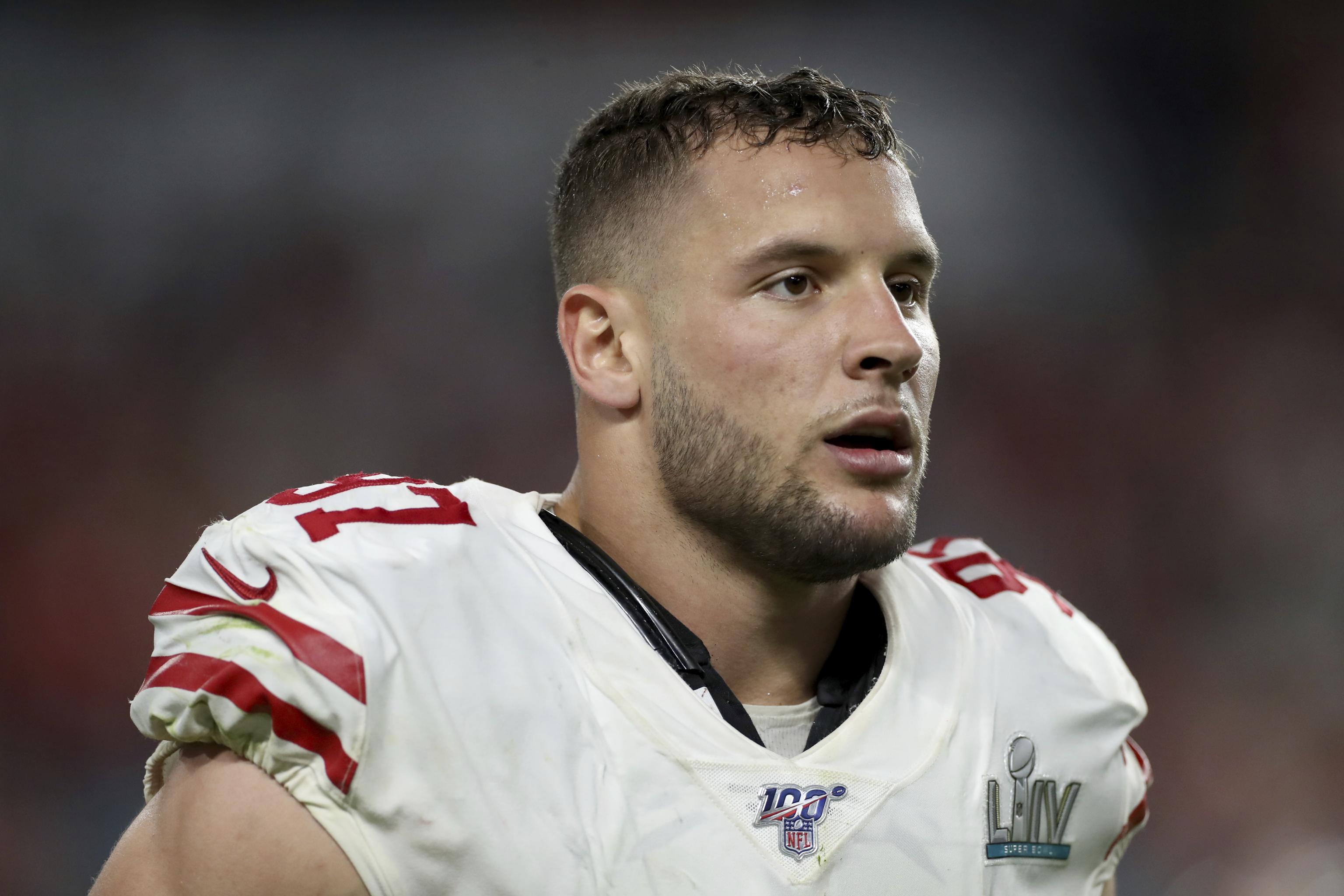 49ers DE Nick Bosa to miss time with muscle strain