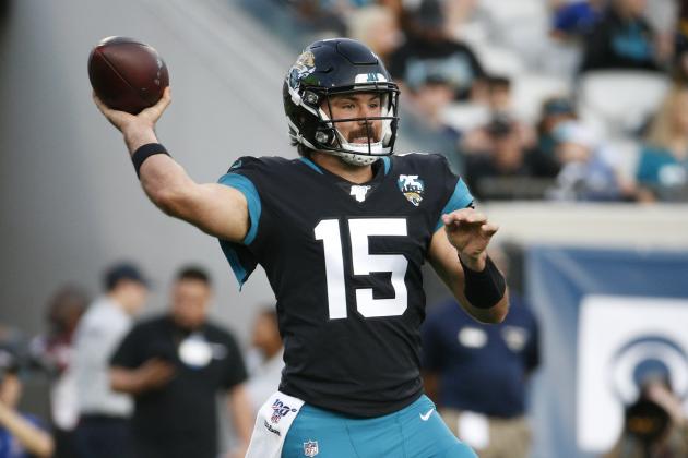 Jacksonville Jaguars quarterback Gardner Minshew II (15) throws a pass against the Indianapolis Colts during the first half of an NFL football game, Sunday, Dec. 29, 2019, in Jacksonville, Fla. (AP Photo/Stephen B. Morton)