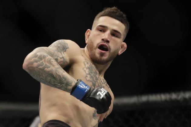 Sean Brady during a welterweight mixed martial arts bout against Court McGee, Friday, Oct. 18, 2019, at UFC Fight Night in Boston. (AP Photo/Elise Amendola)