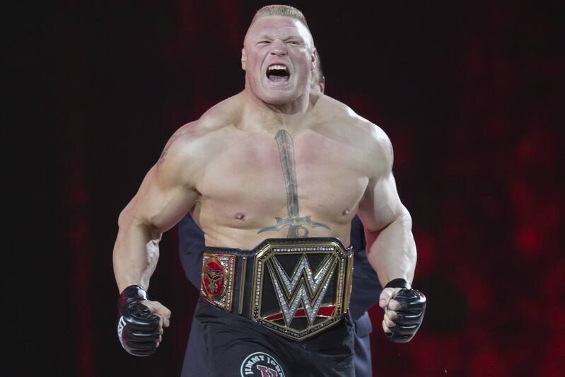 Booking Reported Free Agent Brock Lesnar's Best Possible AEW Opponents | Bleacher Report image FILE - In this March 29, 2015, file photo, Brock Lesnar makes his entrance at Wrestlemania XXXI in Santa Clara, Calif. While real sports have shut down in the wake of the coronavirus pandemic, WWE has pressed on and is set to run this weekend its first WrestleMania in an empty arena. WWE stood firm that the show must go on and largely moved a card highlighted by stars Brock Lesnar and John Cena to its performance center in Orlando, Florida. (AP Photo/Don Feria, File)