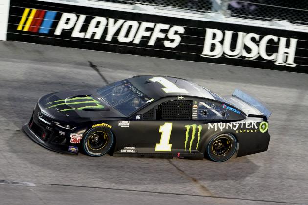 Kurt Busch (1) runs during a NASCAR Cup Series auto race Sunday, Sept. 6, 2020, in Darlington, S.C. (AP Photo/Chris Carlson)