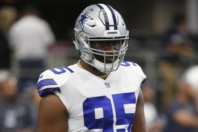 Dallas Cowboys' David Irving (95) warms up before an NFL football game against the Green Bay Packers on Sunday, Oct. 8, 2017, in Arlington, Texas. (AP Photo/Ron Jenkins)