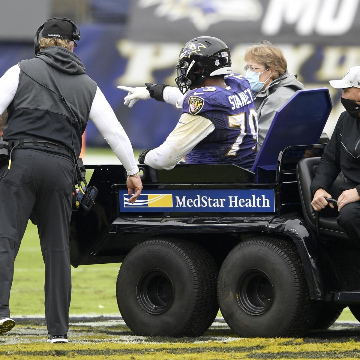 Ravens' Ronnie Stanley Will Miss Rest of Season with 'Severe' Ankle