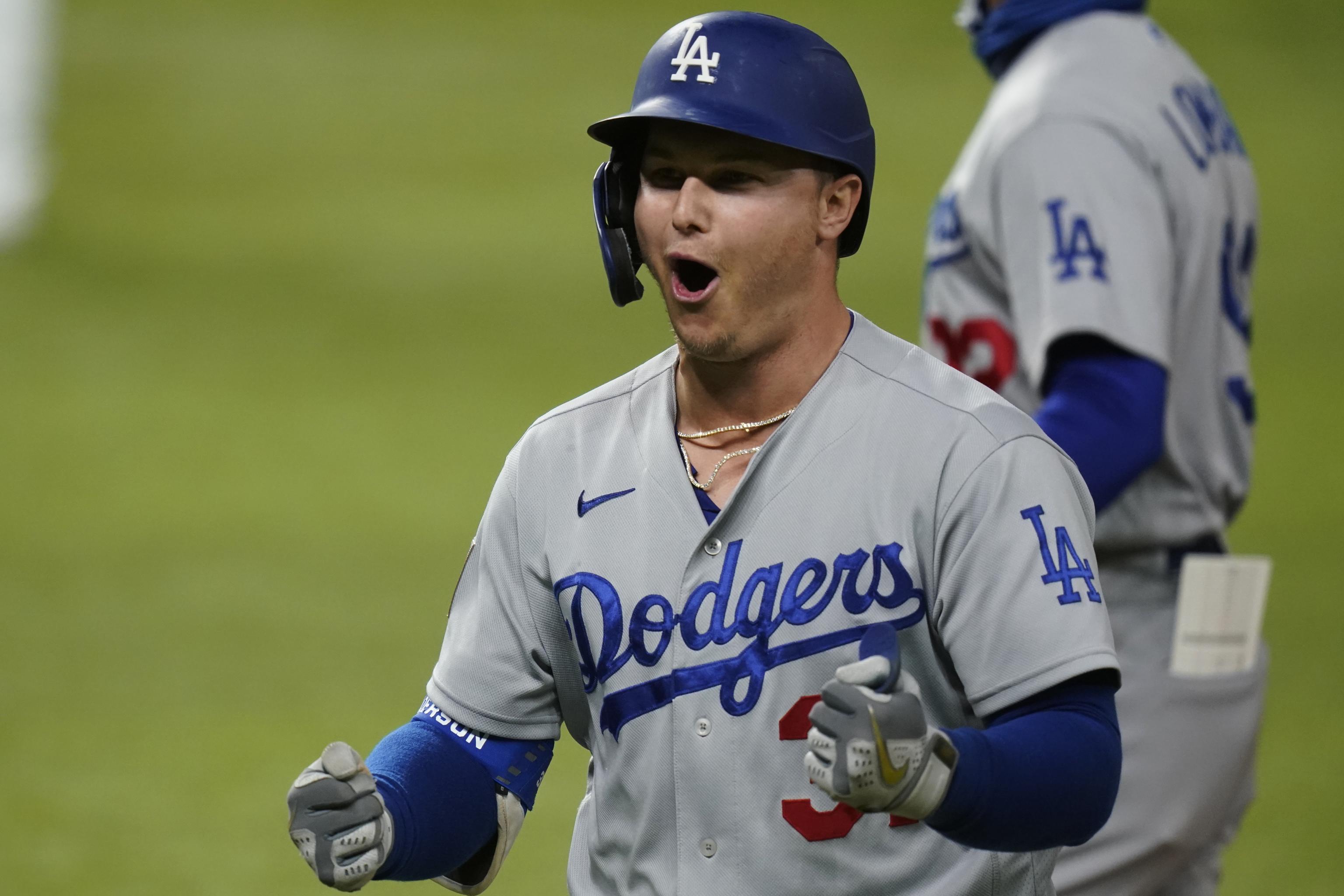 Joc Pederson homers, celebrates with brother