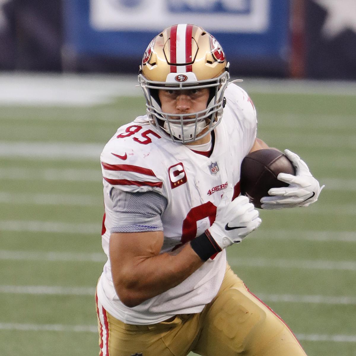San Francisco 49ers tight end George Kittle is moving closer to possibly re...