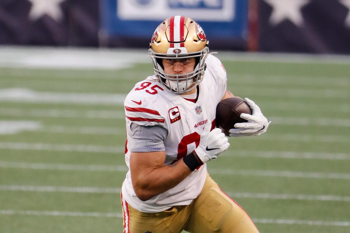 San Francisco 49ers tight end George Kittle is moving closer to possibly re...