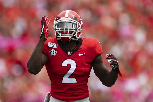 Georgia defensive back Richard LeCounte lines up against Arkansas State during an NCAA football game on Saturday, Sept. 14, 2019 in Athens, Ga. (AP Photo/John Amis)