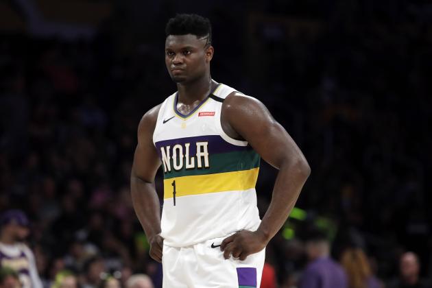 New Orleans Pelicans' Zion Williamson (1) during the second half of an NBA basketball game against the Los Angeles Lakers Tuesday, Feb. 25, 2020, in Los Angeles. (AP Photo/Marcio Jose Sanchez)