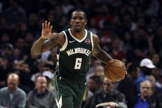 Milwaukee Bucks' Eric Bledsoe (6) dribbles against the Los Angeles Clippers during the second half of an NBA basketball game Wednesday, Nov. 6, 2019, in Los Angeles. (AP Photo/Marcio Jose Sanchez)