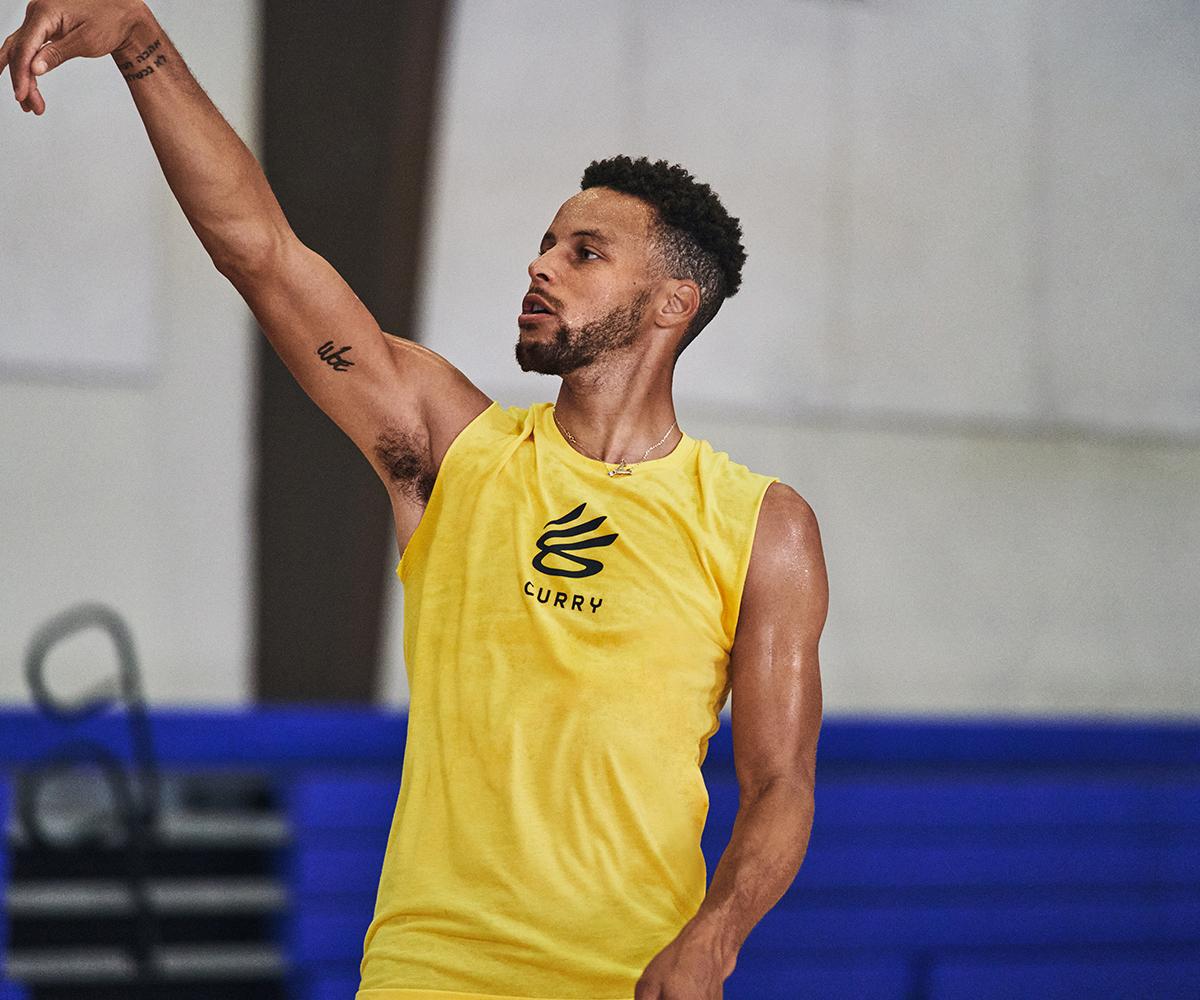 Golden State Warriors Stephen Curry Autographed Yellow Jordan