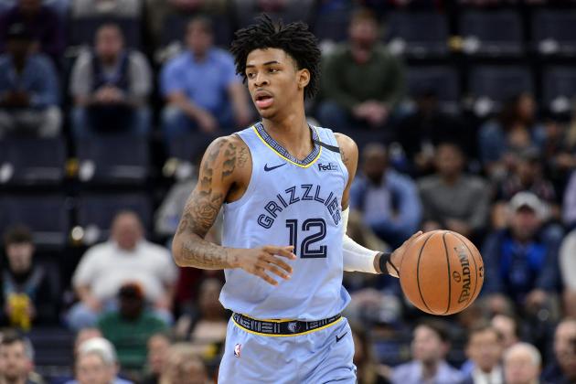 Memphis Grizzlies guard Ja Morant (12) plays in the first half of an NBA basketball game against the Orlando Magic Tuesday, March 10, 2020, in Memphis, Tenn. (AP Photo/Brandon Dill)