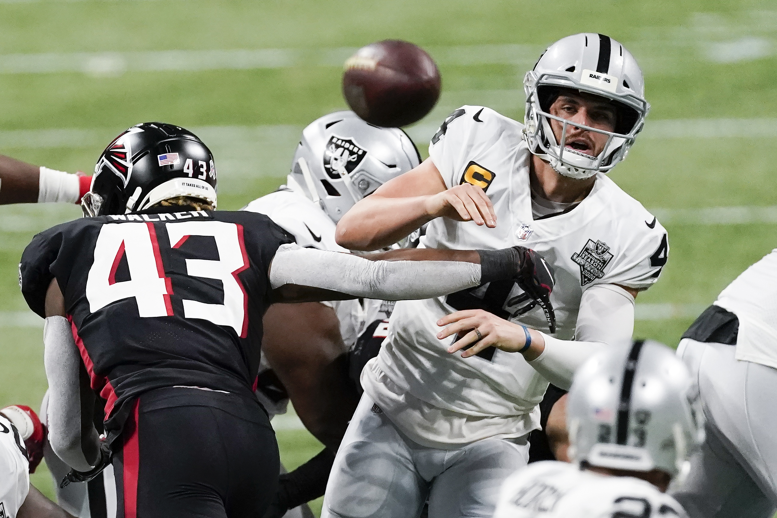 Las Vegas Raiders dominated in blowout loss to the Atlanta Falcons