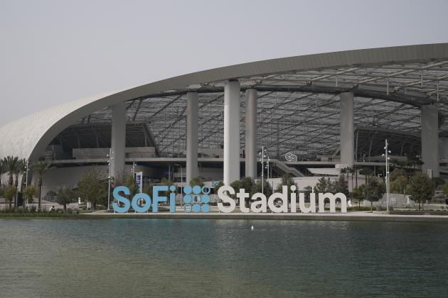 The Exterior of SoFi Stadium is shown before the Los Angeles Rams play the Dallas Cowboys in an NFL football game Sunday, Sept. 13, 2020, in Inglewood, Calif. (AP Photo/Jae C. Hong )
