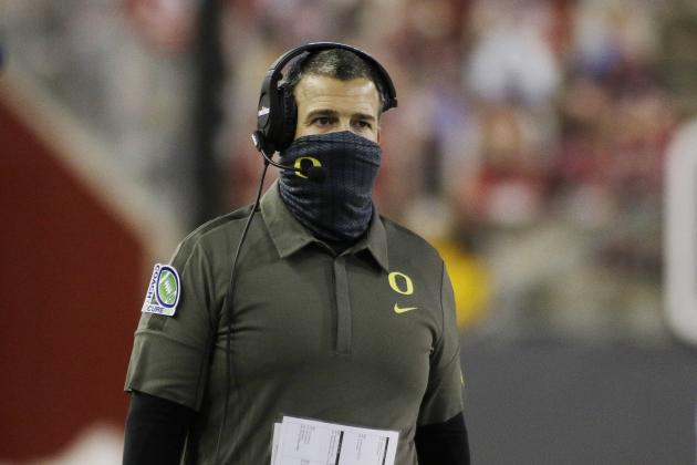 Oregon coach Mario Cristobal walks along the sideline during the first half of the team's NCAA college football game against Washington State in Pullman, Wash., Saturday, Nov. 14, 2020. (AP Photo/Young Kwak)