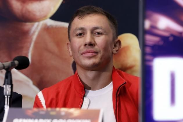 Boxer Gennady Golovkin listens during a news conference at New York's Madison Square Garden, Thursday, Aug. 22, 2019. T (AP Photo/Richard Drew)