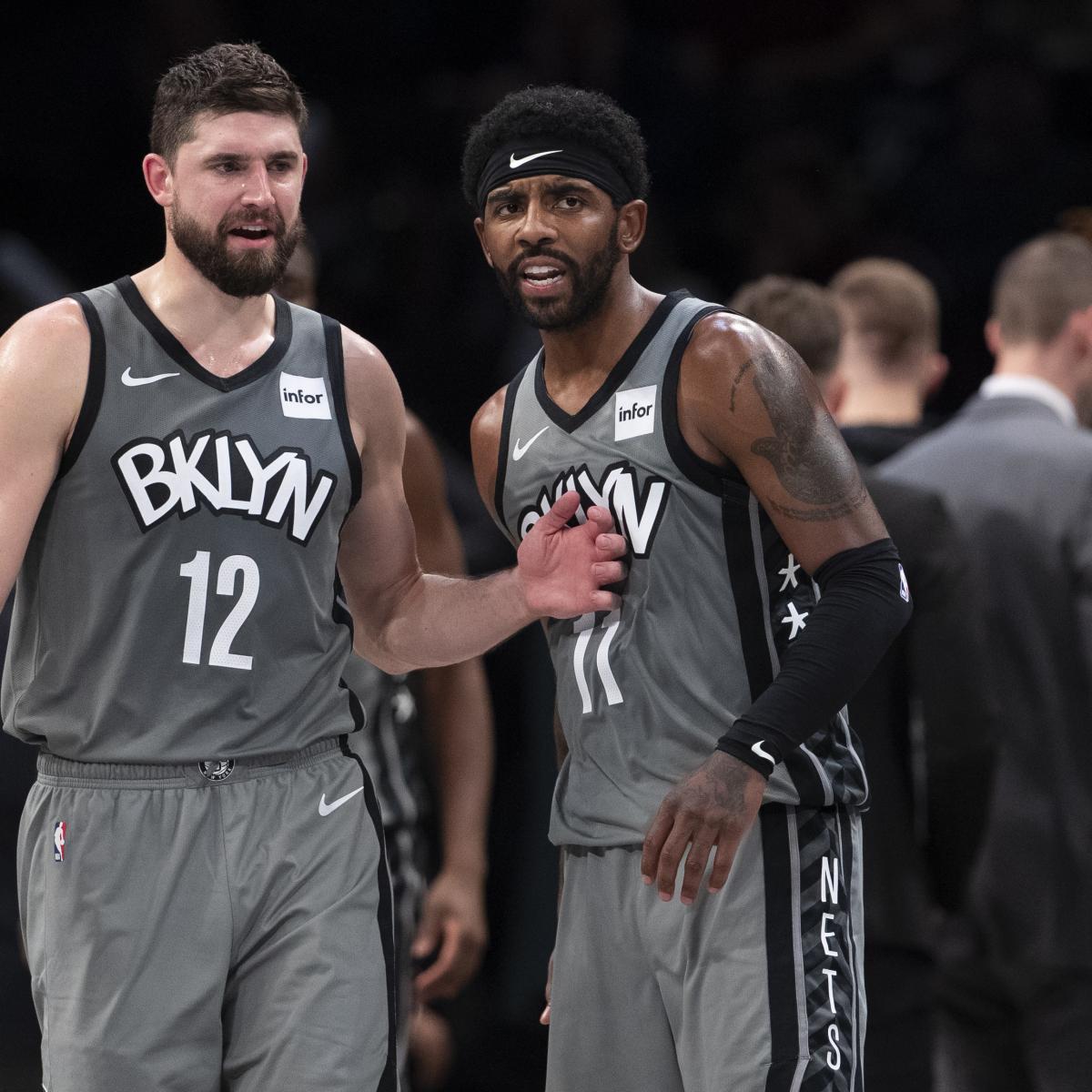 Brooklyn Nets guard Kyrie Irving (11) celebrates with Joe Harris after  defeating the Boston Celtics in Game 5 during an NBA basketball first-round  playoff series, Tuesday, June 1, 2021, in New York.