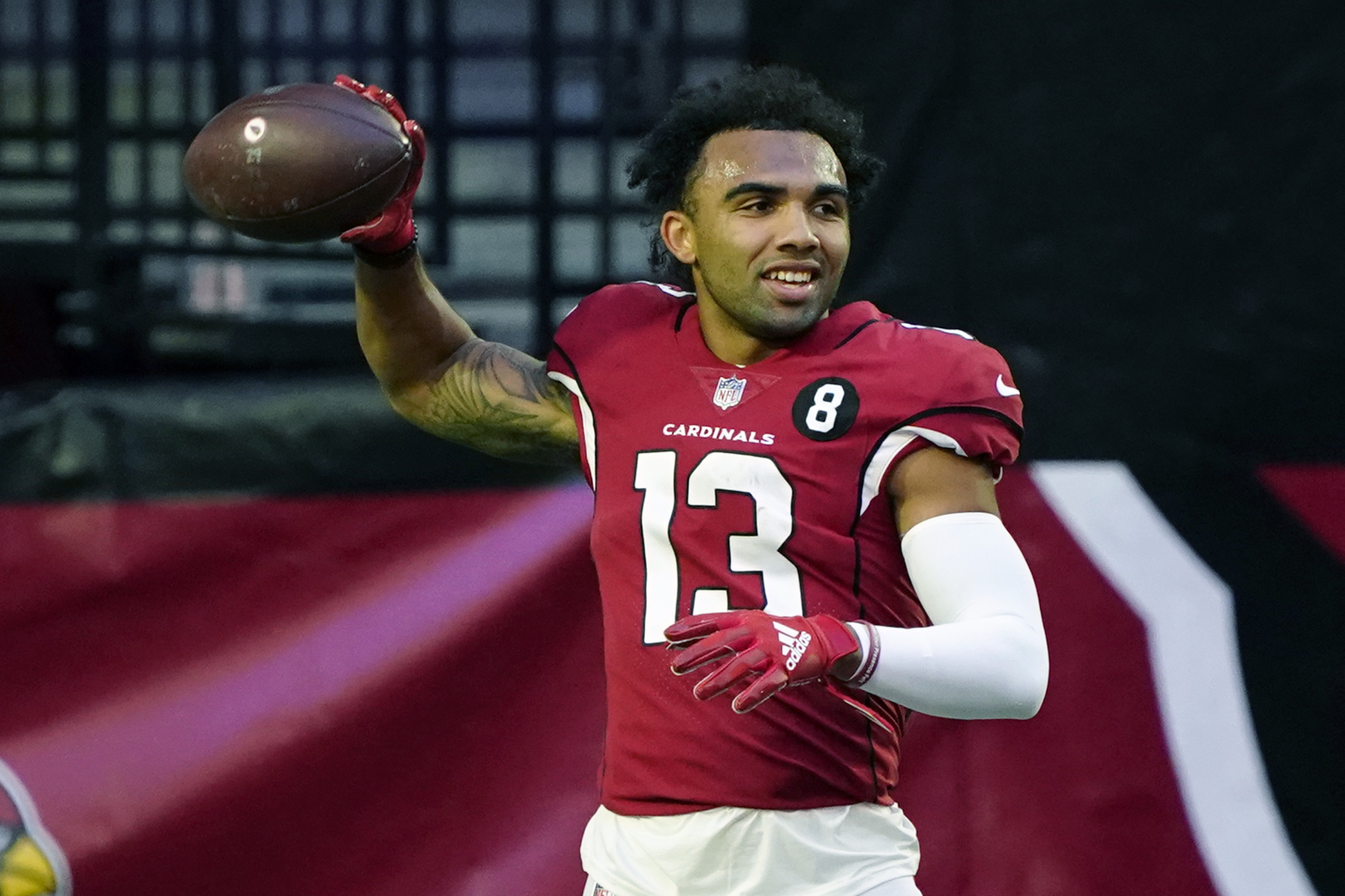 Arizona Cardinals wide receiver Christian Kirk (13) walks off the field  after defeating the Cleveland Browns 37-14 in an NFL football game, Sunday,  Oct. 17, 2021, in Cleveland. (AP Photo/Ron Schwane Stock Photo - Alamy