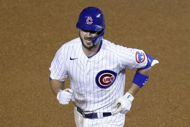 Chicago Cubs' Kris Bryant rounds the bases after hitting a home run during a baseball game Monday, Aug. 3, 2020, in Chicago. (AP Photo/Charles Rex Arbogast)
