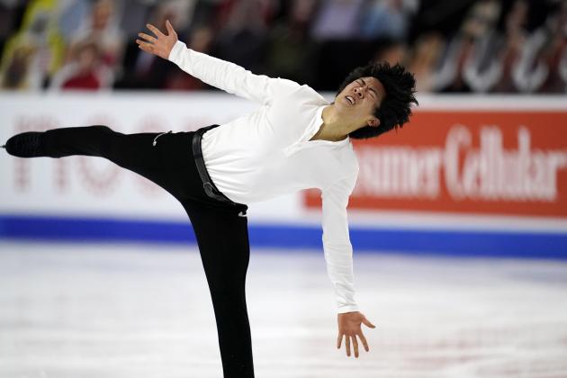 Nathan Chen competes during the men's short program at the U.S. Figure Skating Championships, Saturday, Jan. 16, 2021, in Las Vegas. (AP Photo/John Locher)