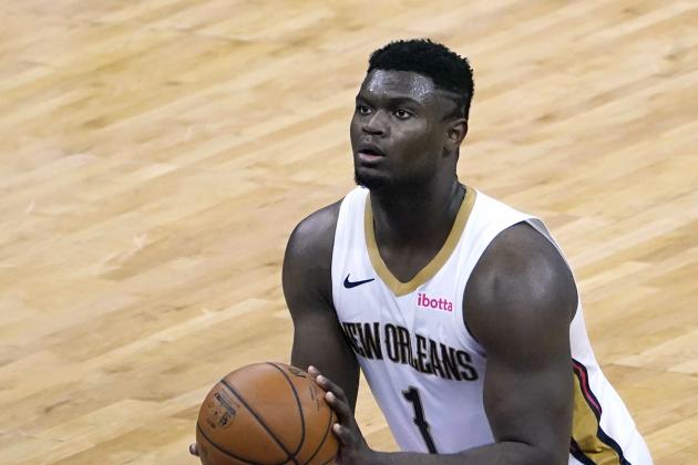 New Orleans Pelicans forward Zion Williamson shoots a free throw during the first quarter of an NBA basketball game against the Sacramento Kings in Sacramento, Calif., Sunday Jan. 17, 2021. The Pelicans won 128-123.(AP Photo/Rich Pedroncelli)