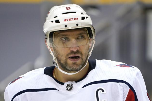 Washington Capitals' Alex Ovechkin prepares for a face-off during the second period of an NHL hockey game against the Pittsburgh Penguins in Pittsburgh, Sunday, Jan. 17, 2021. (AP Photo/Gene J. Puskar)