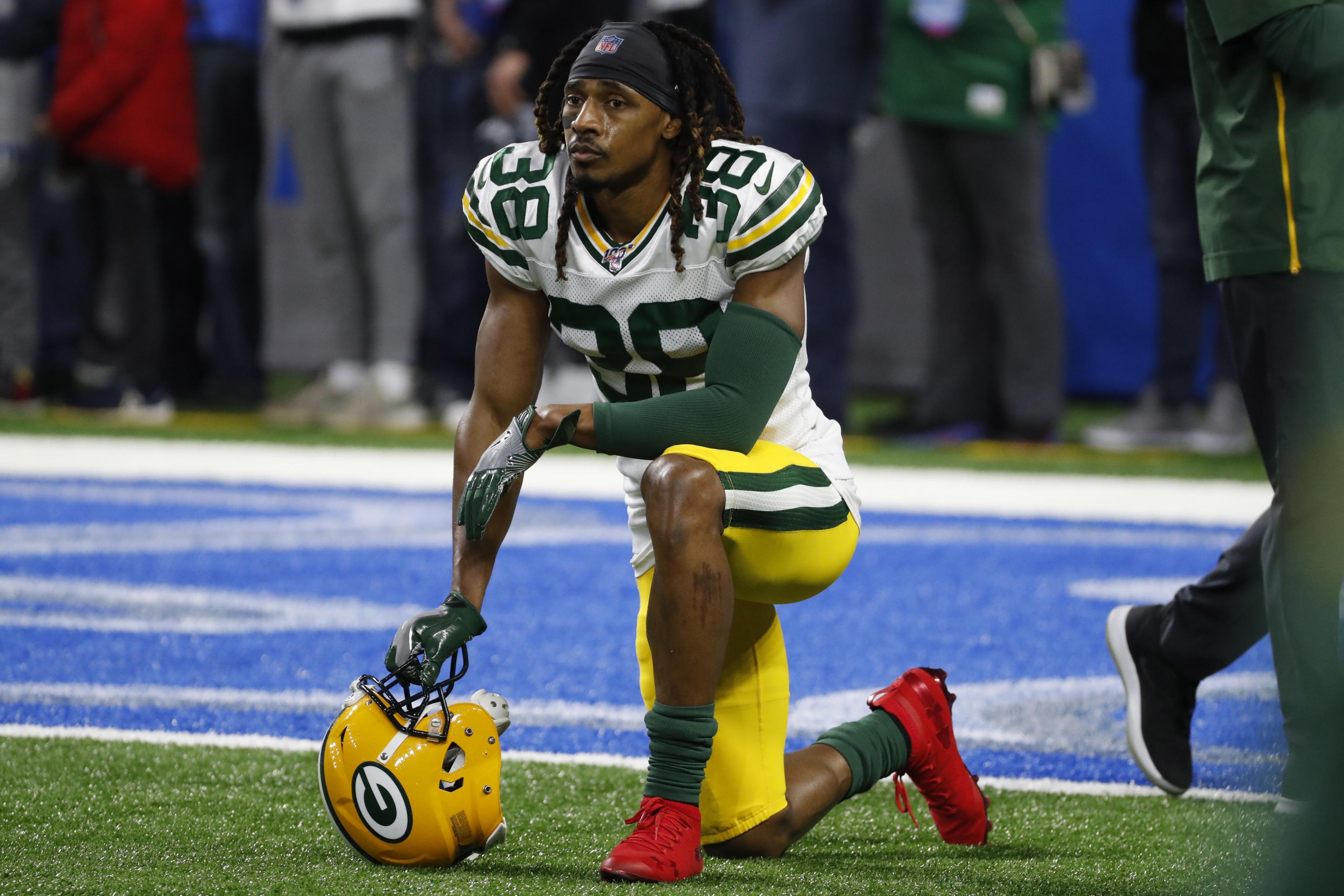 November 11, 2018: Green Bay Packers cornerback Tramon Williams #38 during  the NFL Football game between the Miami Dolphins and the Green Bay Packers  at Lambeau Field in Green Bay, WI. Packers