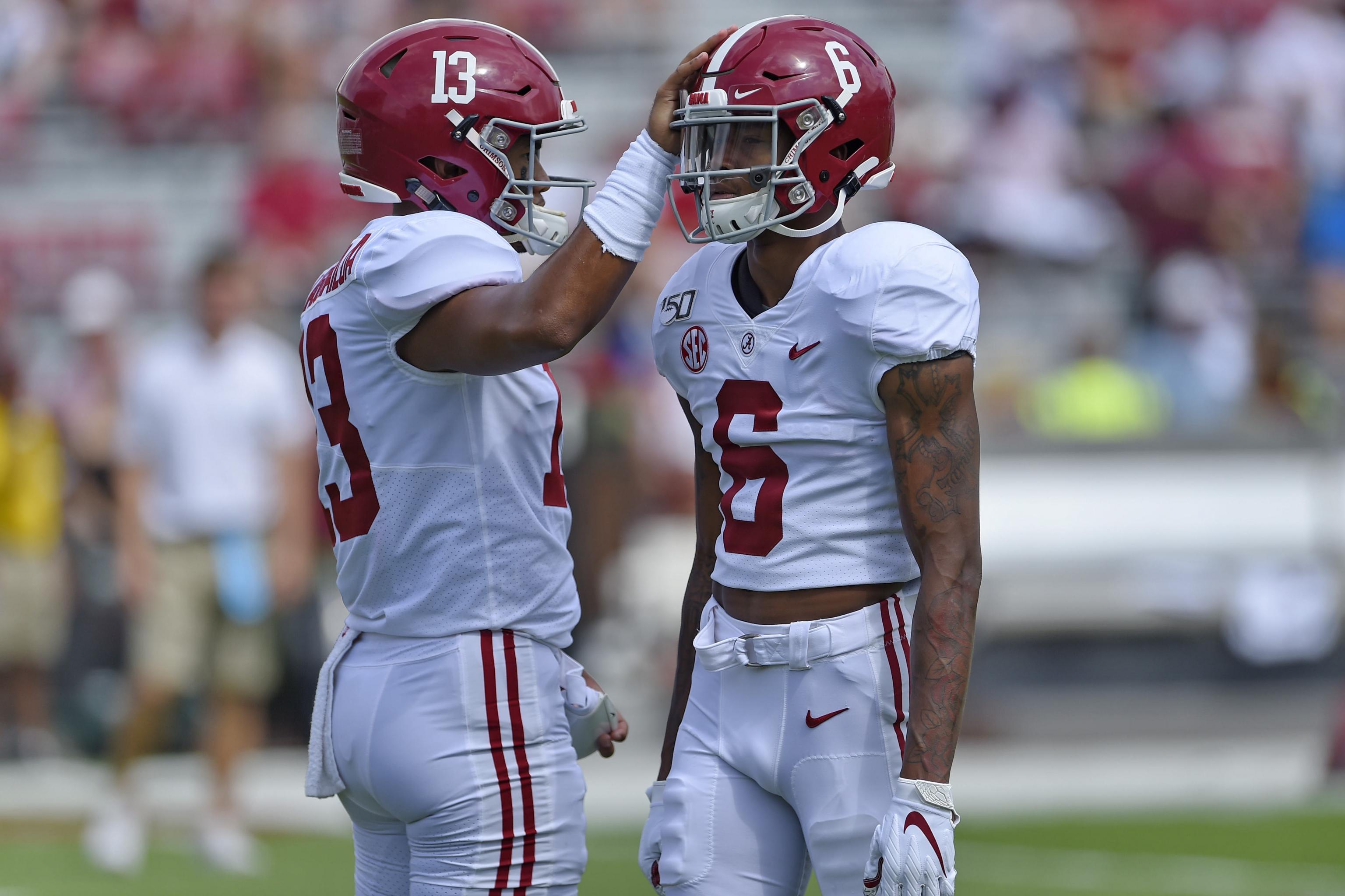 DeVonta Smith skips weigh-in, wants to 'run it back' with Tua, Fins