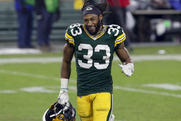 Green Bay Packers' Aaron Jones runs off the field after an NFL divisional playoff football game against the Los Angeles Rams Saturday, Jan. 16, 2021, in Green Bay, Wis. The Packers defeated the Rams 32-18 to advance to the NFC championship game. (AP Photo/Mike Roemer) Green Bay Packers' Aaron Jones runs off the field after an NFL divisional playoff football game against the Los Angeles Rams Saturday, Jan. 16, 2021, in Green Bay, Wis. The Packers defeated the Rams 32-18 to advance to the NFC championship game. (AP Photo/Mike Roemer)