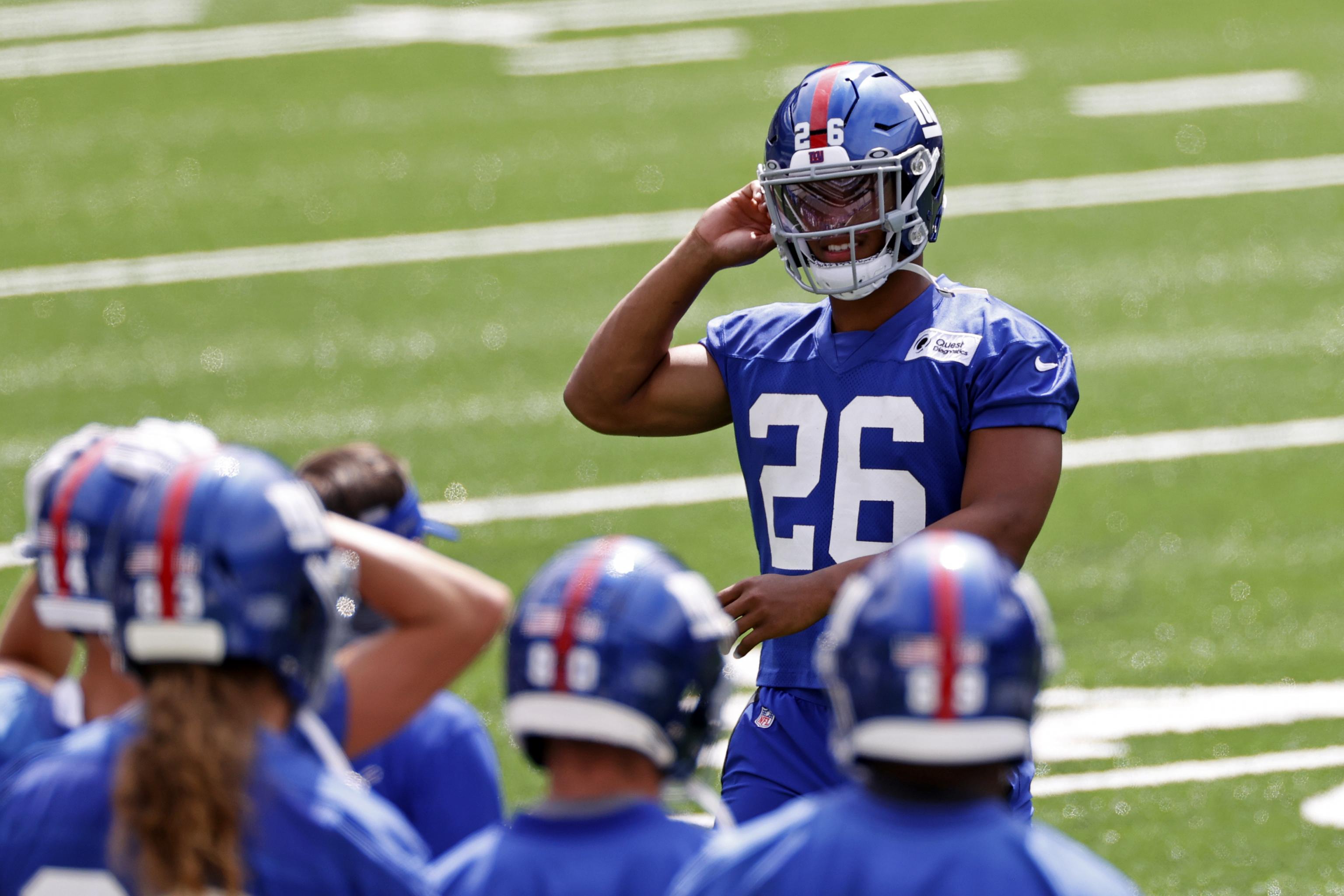 Saquon Barkley says knee doing well, won't set return date