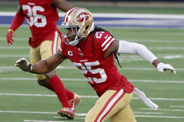 San Francisco 49ers cornerback Richard Sherman (25) defends against the Dallas Cowboys during an NFL football game in Arlington, Texas, Sunday, Dec. 20, 2020. (AP Photo/Michael Ainsworth)