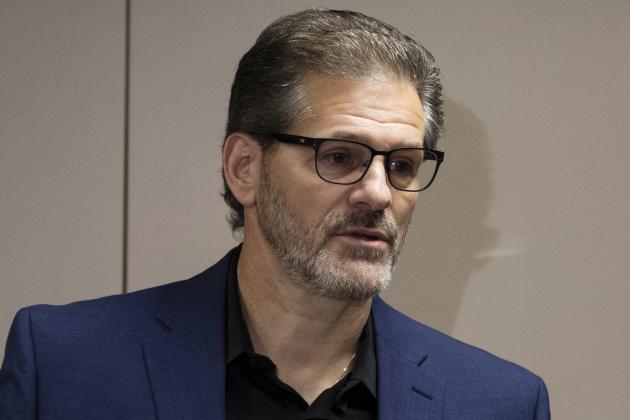 Former Philadelphia Flyers general manager Ron Hextall speaks with members of the media during a news conference in Voorhees, N.J., Friday, Nov. 30, 2018. The Flyers fired Hextall on Monday, Nov. 26. (AP Photo/Matt Rourke)
