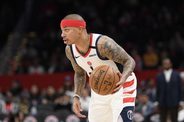 Washington Wizards guard Isaiah Thomas (4) dribbles the ball during the second half of an NBA basketball game against the Golden State Warriors, Monday, Feb. 3, 2020, in Washington. The Warriors won 125-117. (AP Photo/Nick Wass)