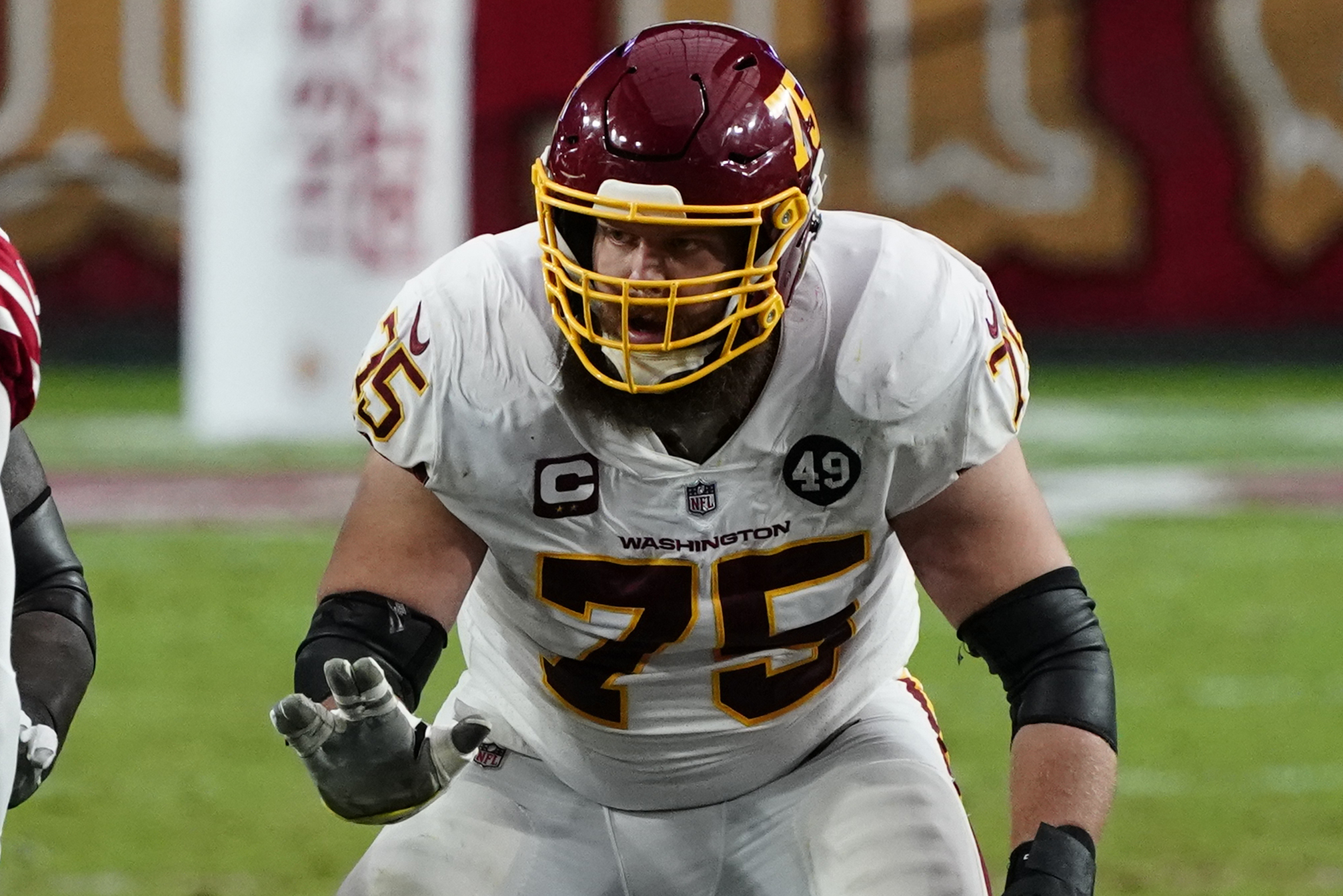 Brandon Scherff White Washington Football Team Game-Used #75 Nike Jersey  vs. New York Giants on January 9 2022