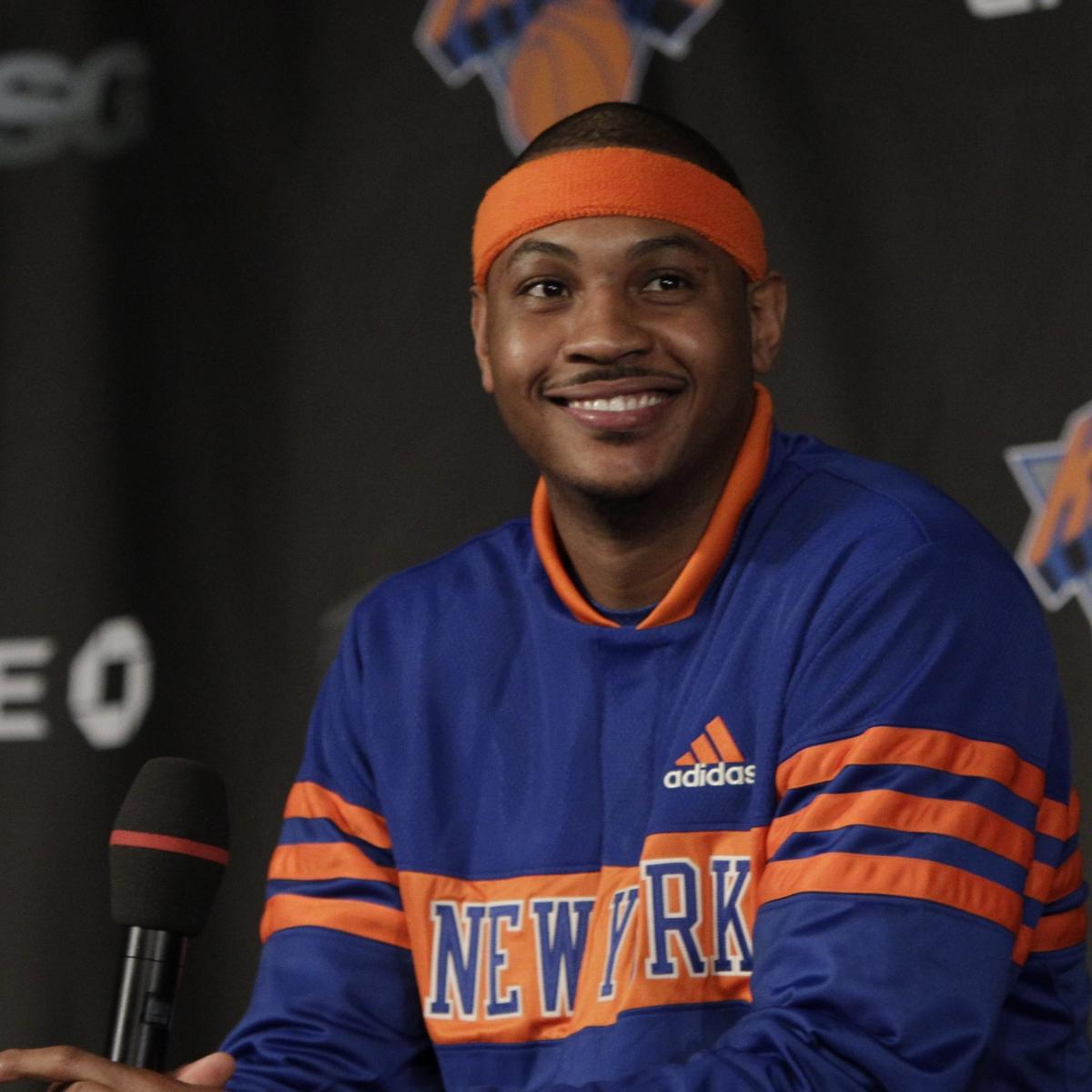 Carmelo Anthony Talks Trade to Knicks from Nuggets on 10th Anniversary