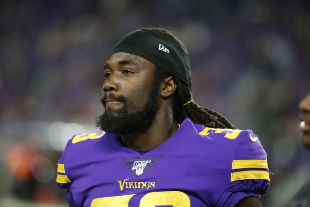 Minnesota Vikings running back Dalvin Cook walks on the field before an NFL football game against the Washington Redskins, Thursday, Oct. 24, 2019, in Minneapolis. (AP Photo/Bruce Kluckhohn)
