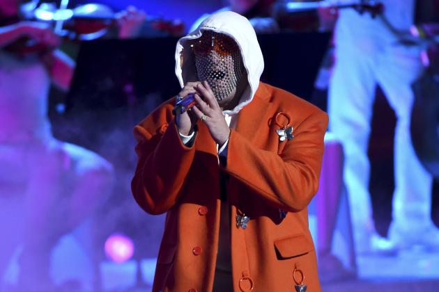 Bad Bunny performs at the 20th Latin Grammy Awards on Thursday, Nov. 14, 2019, at the MGM Grand Garden Arena in Las Vegas. (AP Photo/Chris Pizzello)