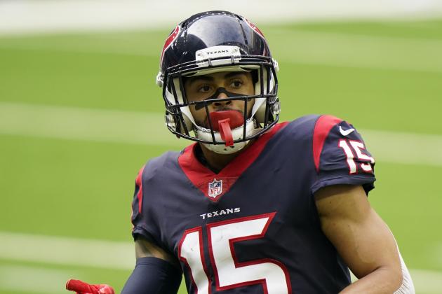 Houston Texans wide receiver Will Fuller V (15) lines up for the snap during an NFL football game against the Houston TexansNew England Patriots, Sunday, Nov. 22, 2020, in Houston. (AP Photo/Matt Patterson)