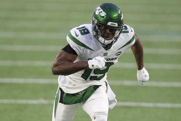 New York Jets wide receiver Breshad Perriman (19) during an NFL football game against the New England Patriots, Sunday, Jan. 3, 2021, in Foxborough, Mass. (AP Photo/Stew Milne)